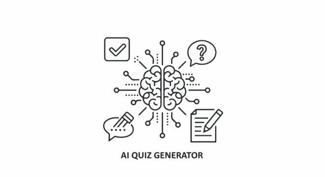 AI generates quizzes with input, output, and question marks