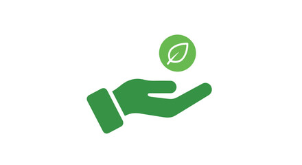 Fototapeta premium Eco-friendly hand holding a green leaf symbolizing environmental care and sustainability awareness