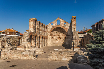 Fototapeta premium Ancient Saint Sophia basilica ruins in historic town of Nessebar Bulgaria