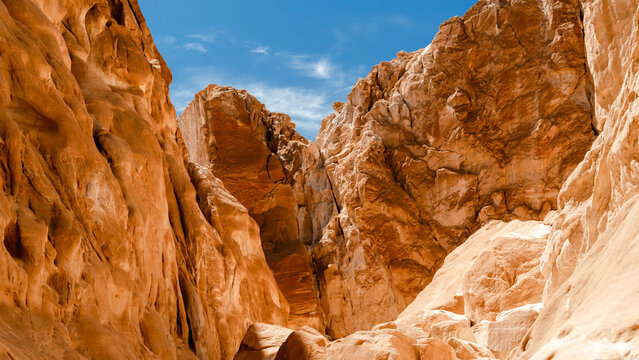 Rocky mountains desert canyon landscape in the Middle East