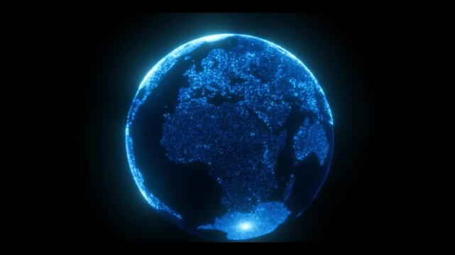 Broadcast News World Map Background &ndash; Blue Rotating Globe for Reports