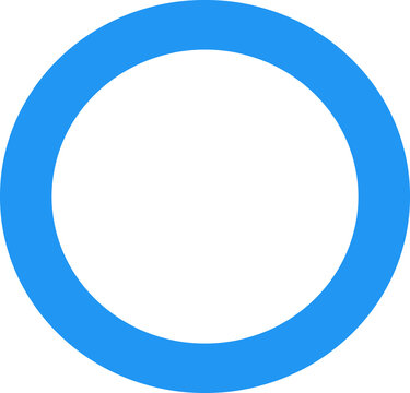 Blue Circle Ring Icon on Transparent Background &ndash; Bold O Symbol for Correct, Yes, OK, or Confirmation ブルーのまる印アイコン 透過背景 〇 丸マーク ビジネス・IT・確認ボタン向けシンボル素材