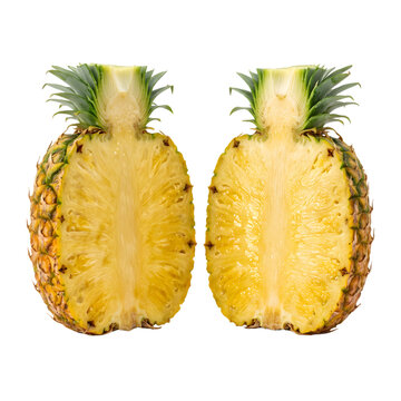 slice of pineapple isolated on transparent background