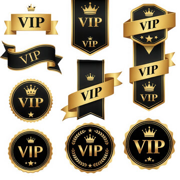 VIP text isolated on a transparent background