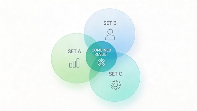 Three overlapping circles with icons