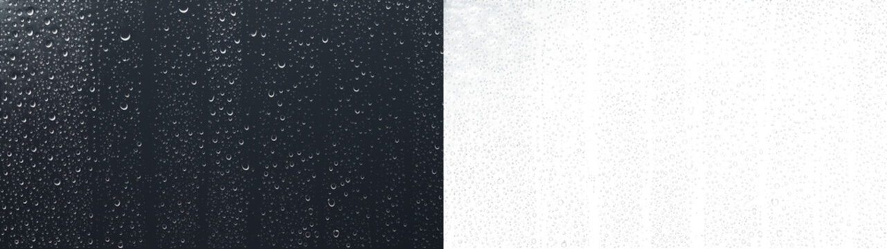 Water drops rainy window overlay on condensation PNG transparent background