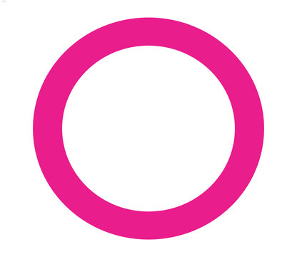 Pink Circle Ring Icon on Transparent Background &ndash; Bold O Symbol for Correct, Yes, OK, or Girly SNS Design ピンクのまる印アイコン 透過背景 〇 丸マーク SNS・ガーリー・かわいい系シンボル素材
