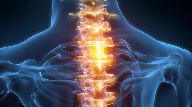 Visualization of focal vertebral disease showing glow in spinal area