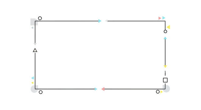 Geometric shapes and lines diagram.
