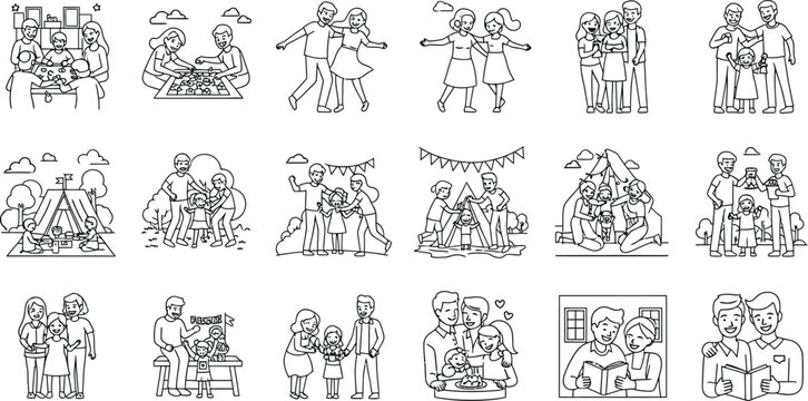 Mayan glyphs and figures silhouette collection isolated on transparent background