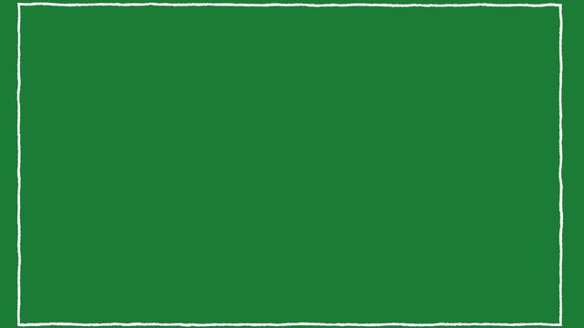 Hand-Drawn Animated White Rectangular Frame video | Sketch Border Overlay hand drawn animation | Chalk Style Video Border on green screen