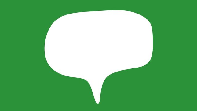 Speech Bubble Pop Animation on Green Screen | Empty Chat Box Overlay | 2D Animated Asset