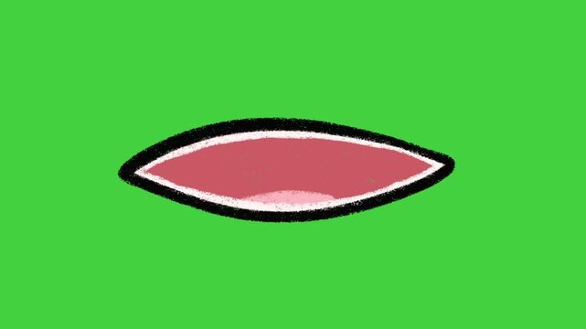 Hand-Drawn Mouth Lip Sync Talking video | Sketchy Animated Speaking Mouth hand drawn animation | Cartoon Character Mouth Expression animation on green screen