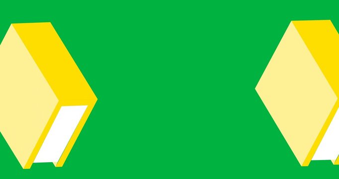 Digital animation of multiple yellow book icons floating against black background