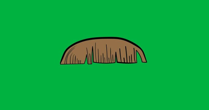 Digital animation of moustache icon against black background