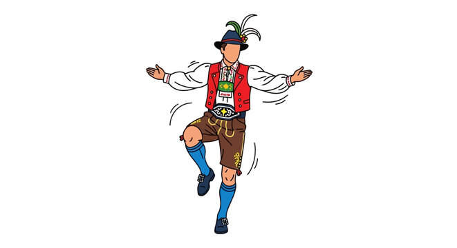 Man in traditional Bavarian dance costume.