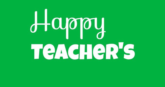 Digital illustration celebrates Teacher's Day with educational animation and typography.