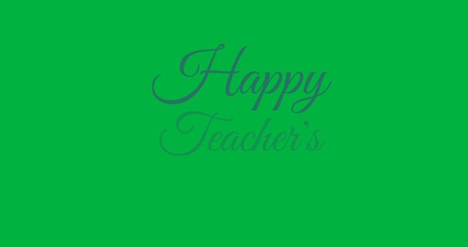 Digital illustration celebrates Teacher's Day with educational animation and typography.