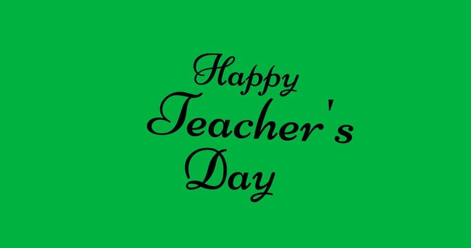 Digital illustration celebrates Teacher's Day with animated educational text.