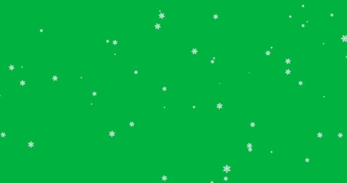 Digital animation of multiple snowflakes icons floating against black background