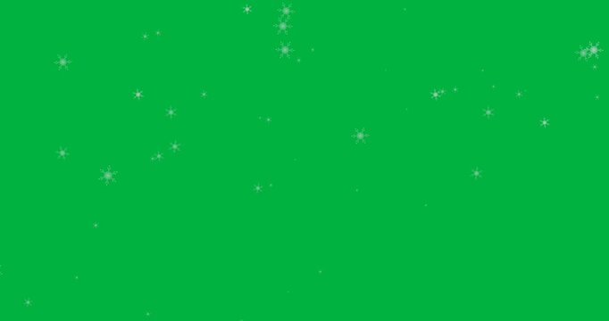 Digital animation of multiple snowflakes icons falling against black background