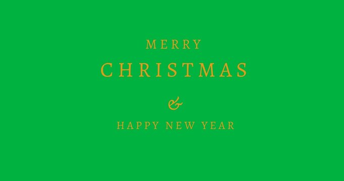 Digital animation of merry christmas and happy new year text banner against black background