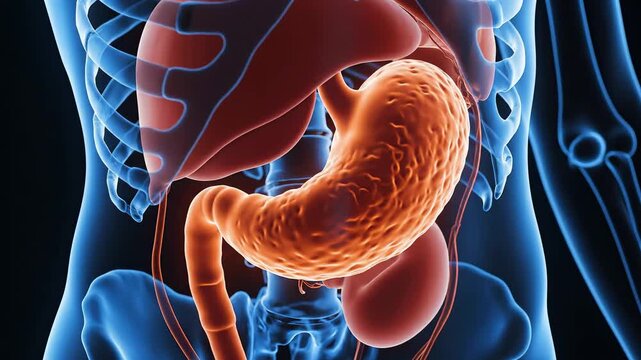 Human digestive system anatomy for tech concepts, digital marketing, and scientific projects
