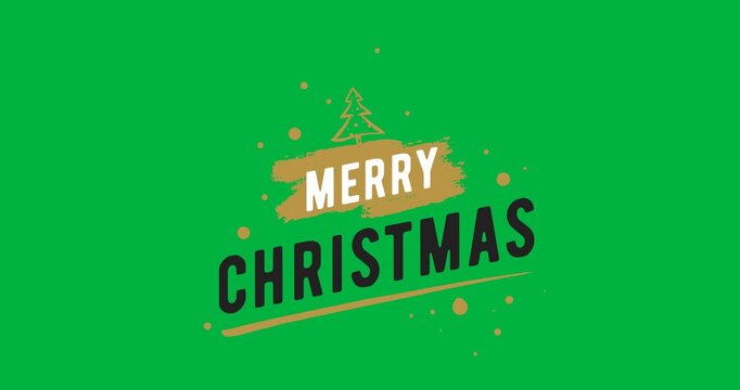 Digital animation of merry christmas text banner against black background