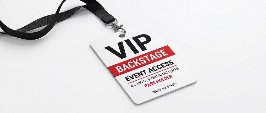 Backstage VIP Pass Badge for Concert Event Access