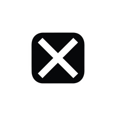 Fototapeta premium Black square with white X mark
