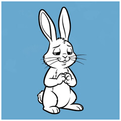 Obraz premium Cute cartoon rabbit with long ears.