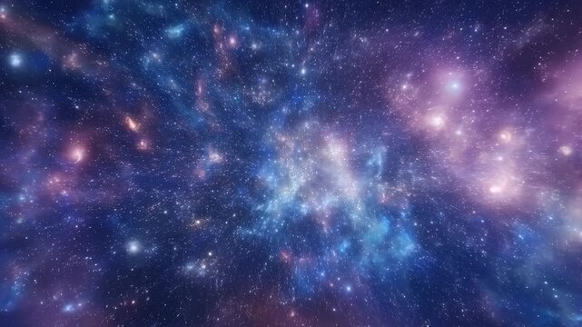 Stunning cosmic space scene with vibrant colors and swirling galaxies. A mesmerizing view of the universe, perfect for science and exploration themes