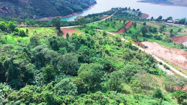 Exploring the textures of land in Loc Tan Bao Lam, Lam Dong, Vietnam, during midday.