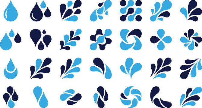 Digital technology icons with circuit boards processors and data flow symbols in blue tones.