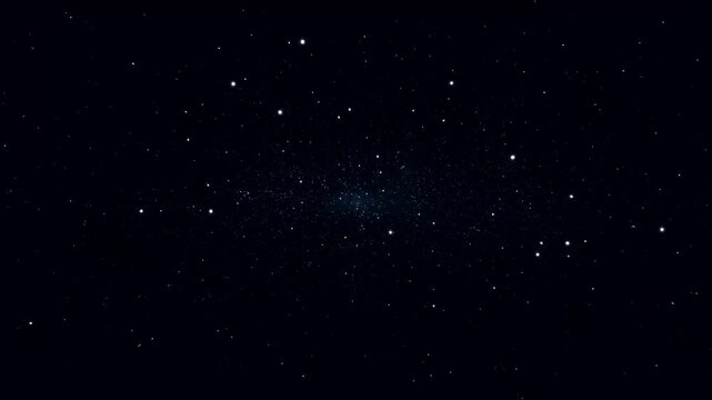 Expansive view of a starry night sky with twinkling stars and a distant galaxy. Captivating cosmic scene for space exploration and astronomy themes