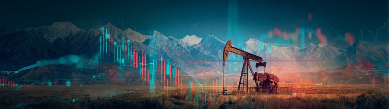 Petroleum harvest: extraction in harmony with the desert's silent majesty. Price prediction. Diligence in the desert: an unchanging oil pump jack amid arid majesty. Profit signals.