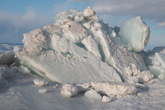 Landscape with large chunks of ice