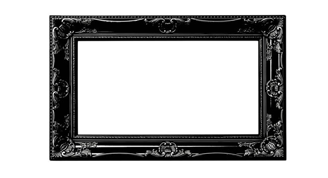 Ornate Black Picture Frame Closeup.