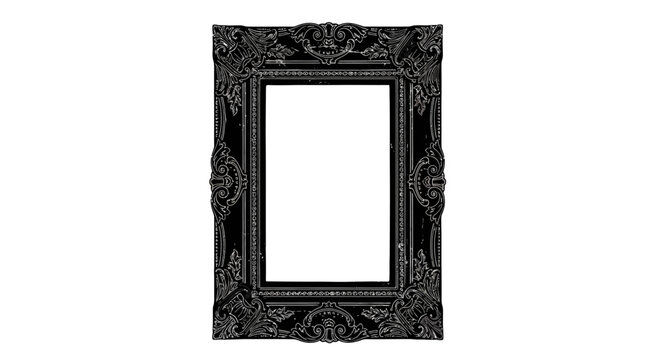 Ornate Black Picture Frame Closeup.