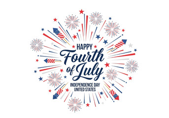 Obraz premium Happy fourth of july independence day greeting card