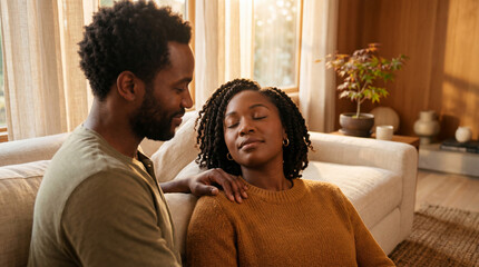 Obraz premium A loving embrace: a tender moment between a couple, showcasing the intimacy and bond of love.