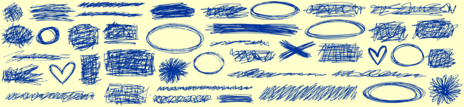 Textured messy pen drawing with scratch feel, squiggle and doodle guide the line, circle and scribble shape the illustration.