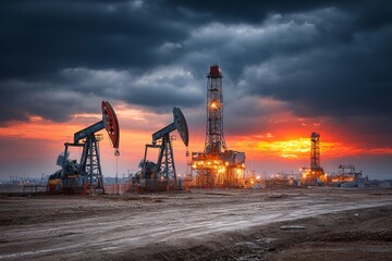 Fototapeta premium Exploring the intricate web of fossil fuels and economic challenges. Luxury portrait. Subtle changes in a turbulent oil world: slight shifts in an unstable market. Rich texture.