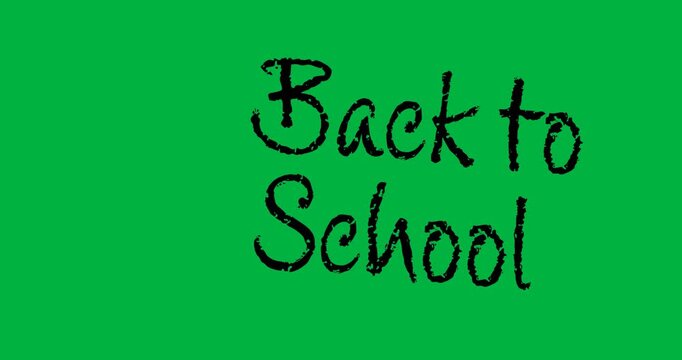 Digital animation of back to school text banner against white background
