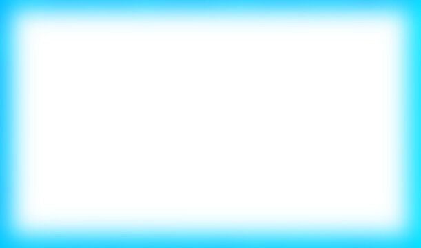 Light blue frame blur gradient vignette rectangle shape isolated soft simple plain empty fade border png