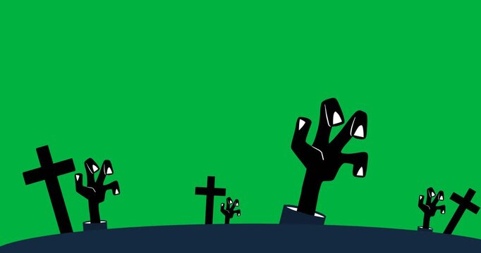 Halloween digital art features spooky icons on a white background.