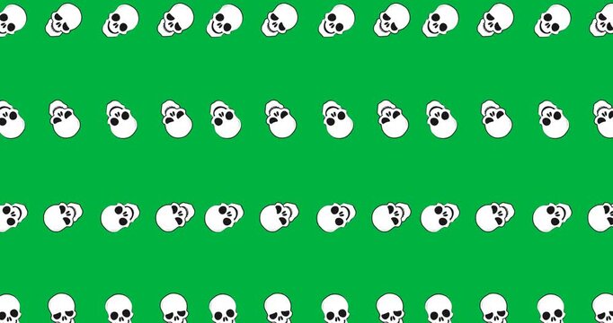 Halloween digital art features scary icons on a black background.