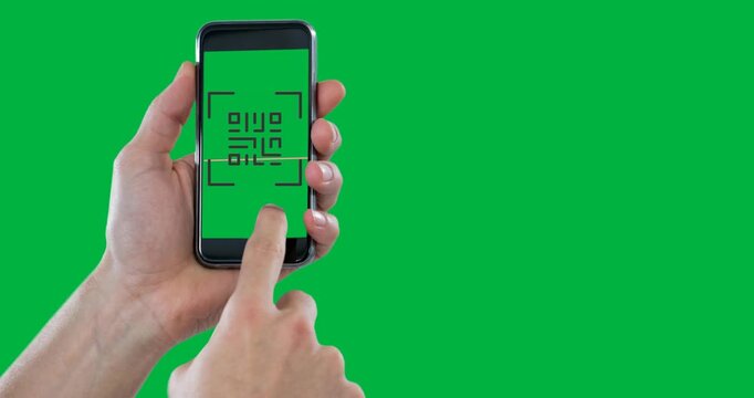 qr code scanner digital technology payments payment barcode hand smartphone black background