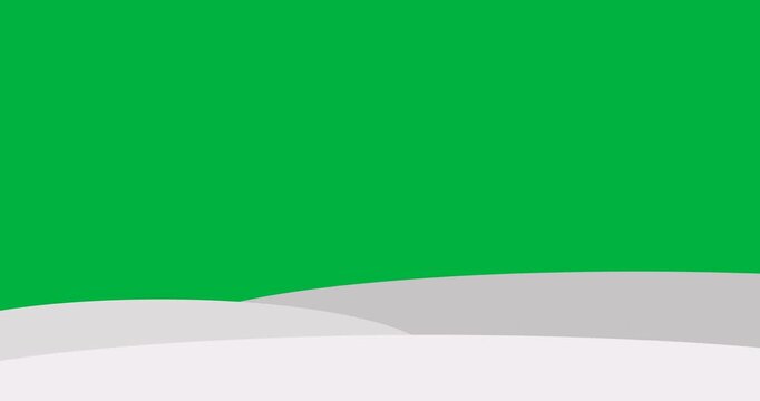 Digital animation of snow landscape against black background