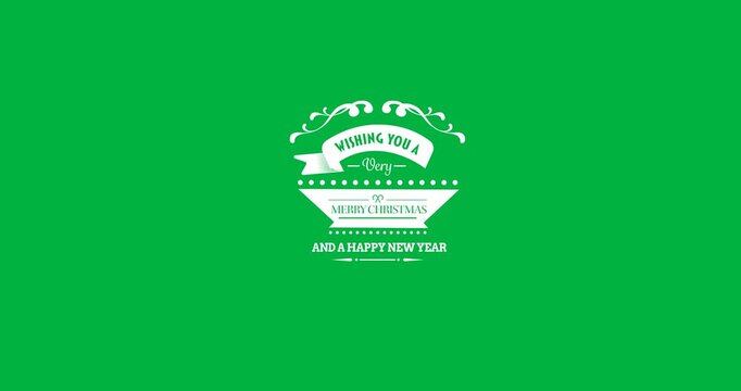 Digital animation of merry christmas and happy new year text banner against black background